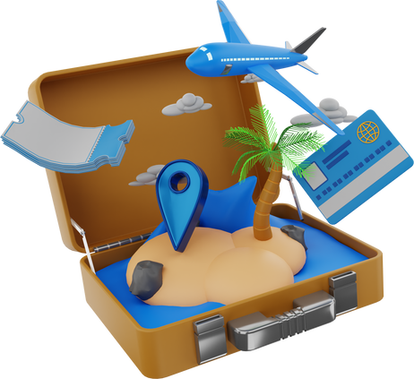 3d render icon Travel Agency